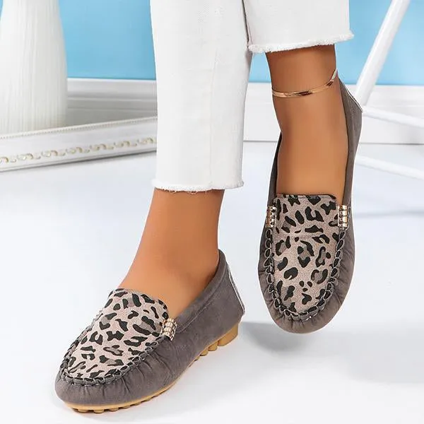 Women's Leopard Print Flat Casual Beanie Shoes 14021070S